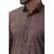 Camel Cotton And Elastane Fabrics Concealed Button Detailed Casual Mens Shirt