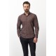 Camel Cotton And Elastane Fabrics Concealed Button Detailed Casual Mens Shirt