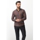 Camel Cotton And Elastane Fabrics Concealed Button Detailed Casual Mens Shirt