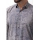 Beige Cotton And Elastane Fabrics Concealed Button Detailed Casual Mens Shirt
