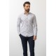White And Camel Colours Combination Cotton And Elastane Fabrics Concealed Button Detailed Casual Mens Shirt