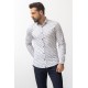White And Camel Colours Combination Cotton And Elastane Fabrics Concealed Button Detailed Casual Mens Shirt