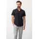 Black Cotton Fabric With Front Flap Pocket And Lapel Collar Detailed Short Sleeve Casual Mens Shirt
