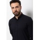 Dark Blue Cotton And Elastane Fabrics Concealed Button Detailed Casual Mens Shirt