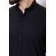 Dark Blue Cotton And Elastane Fabrics Concealed Button Detailed Casual Mens Shirt
