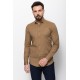 Mustard Cotton And Elastane Fabrics Concealed Button Detailed Casual Mens Shirt