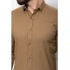 Mustard Cotton And Elastane Fabrics Concealed Button Detailed Casual Mens Shirt