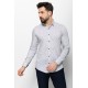 Beige Cotton And Elastane Fabrics Concealed Button Detailed Casual Mens Shirt