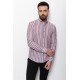 Claret Red And Ecru Colours Combination Cotton Fabric Striped Design Casual Mens Shirt