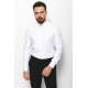 White Cotton And Elastane Fabrics With Chain Collar Detailed Casual Mens Shirt