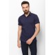 Dark Blue Cotton And Elastane Fabric With Short Sleeve Concealed Button Detailed Casual Mens Shirt