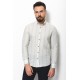 Light Green Cotton And Linen Fabrics Striped Detailed Casual Mens Shirt