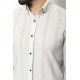 Light Green Cotton And Linen Fabrics Striped Detailed Casual Mens Shirt