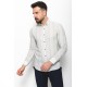 Light Green Cotton And Linen Fabrics Striped Detailed Casual Mens Shirt