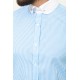 Blue And White Colours Combination Cotton Fabric Needle With Round Collar And Striped Design Classic Mens Shirt