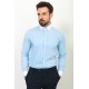 Blue And White Colours Combination Cotton Fabric Needle With Round Collar And Striped Design Classic Mens Shirt
