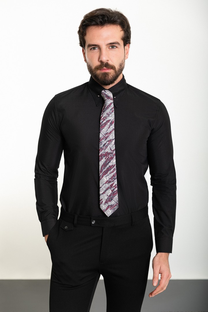 Black Color Classic Cotton Men's Shirt