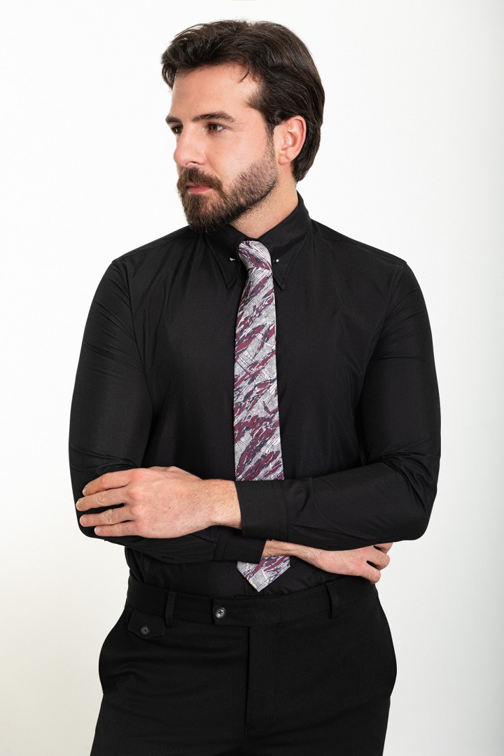 Black Color Classic Cotton Men's Shirt