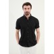 Black Color Short Sleeve Linen Shirt