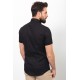 Black Color Short Sleeve Linen Shirt