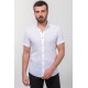 White Linen And Cotton Fabrics Casual Short Sleeve Mens Shirt