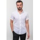White Linen And Cotton Fabrics Casual Short Sleeve Mens Shirt