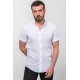 White Linen And Cotton Fabrics Casual Short Sleeve Mens Shirt