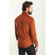 Tile Color Striped Velvet Fabric Casual Men's Shirt