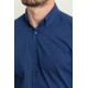 Dark Blue Color Cotton Fabric Casual Short Sleeved Men's Shirt