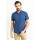 Dark Blue Color Cotton Fabric Casual Men's Short Sleeved Shirt