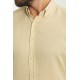 Beige Color Tencel Fabric Casual Men's Shirt