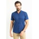 Dark Blue Color Casual Cotton Short Sleeved Shirt
