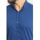 Dark Blue Color Casual Cotton Short Sleeved Shirt