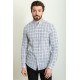 White And Black Color Check Patterned Design Casual Linen Shirt