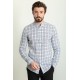 White And Black Color Check Patterned Design Casual Linen Shirt