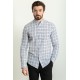 White And Black Color Check Patterned Design Casual Linen Shirt