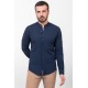 Dark Blue Color Mandarin Collar Design Casual Men's Linen Shirt