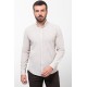 Stone And Ecru Color Dobby Design Casual Men's Cotton Shirt