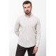 Stone And Ecru Color Dobby Design Casual Men's Cotton Shirt