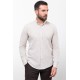 Stone And Ecru Color Dobby Design Casual Men's Cotton Shirt