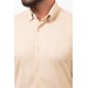 Beige Color Striped Design Casual Cotton Men's Shirt