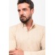 Beige Color Striped Design Casual Cotton Men's Shirt