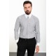 Black And White Color Striped And Hooked Needle Design Classic Men's Shirt