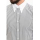 Black And White Color Striped And Hooked Needle Design Classic Men's Shirt