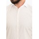 Beige And White Color Striped Design Classic Men's Cotton Shirt