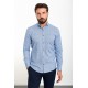 Blue Color Figured Design Classic Cotton Men's Shirt