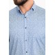 Blue Color Figured Design Classic Cotton Men's Shirt