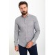 Beige Color Figured Design Classic Cotton Men's Shirt