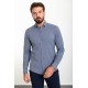 Grey Color Figured Design Classic Cotton Men's Shirt