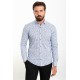White Color Figured Design Classic Cotton Men's Shirt